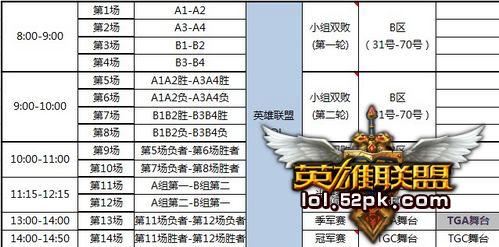 英雄联盟城市英雄争霸赛赛程安排