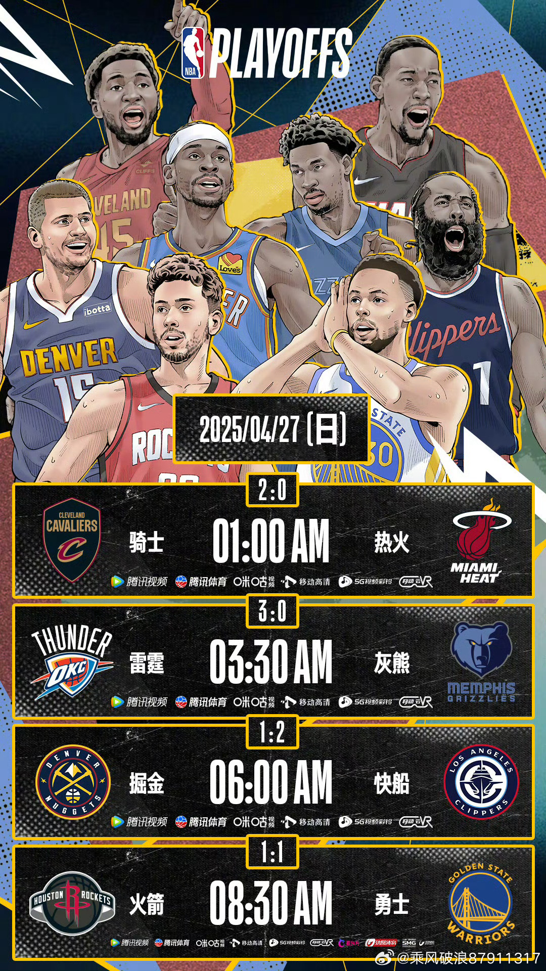 2025年NBA季后赛实时更新的局势图及各队战况