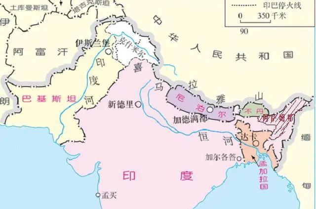 阿萨姆位于印度东北