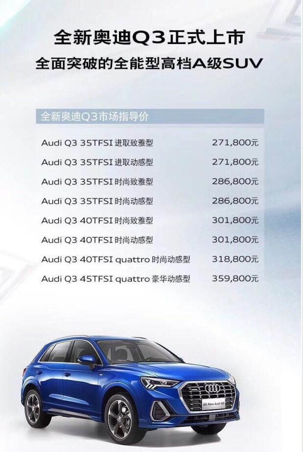 奥迪q3新款价格2021哪款更值得入手?怎么选不后悔? 奥迪q3新款价格2021哪款更值得入手?怎么选不后悔?