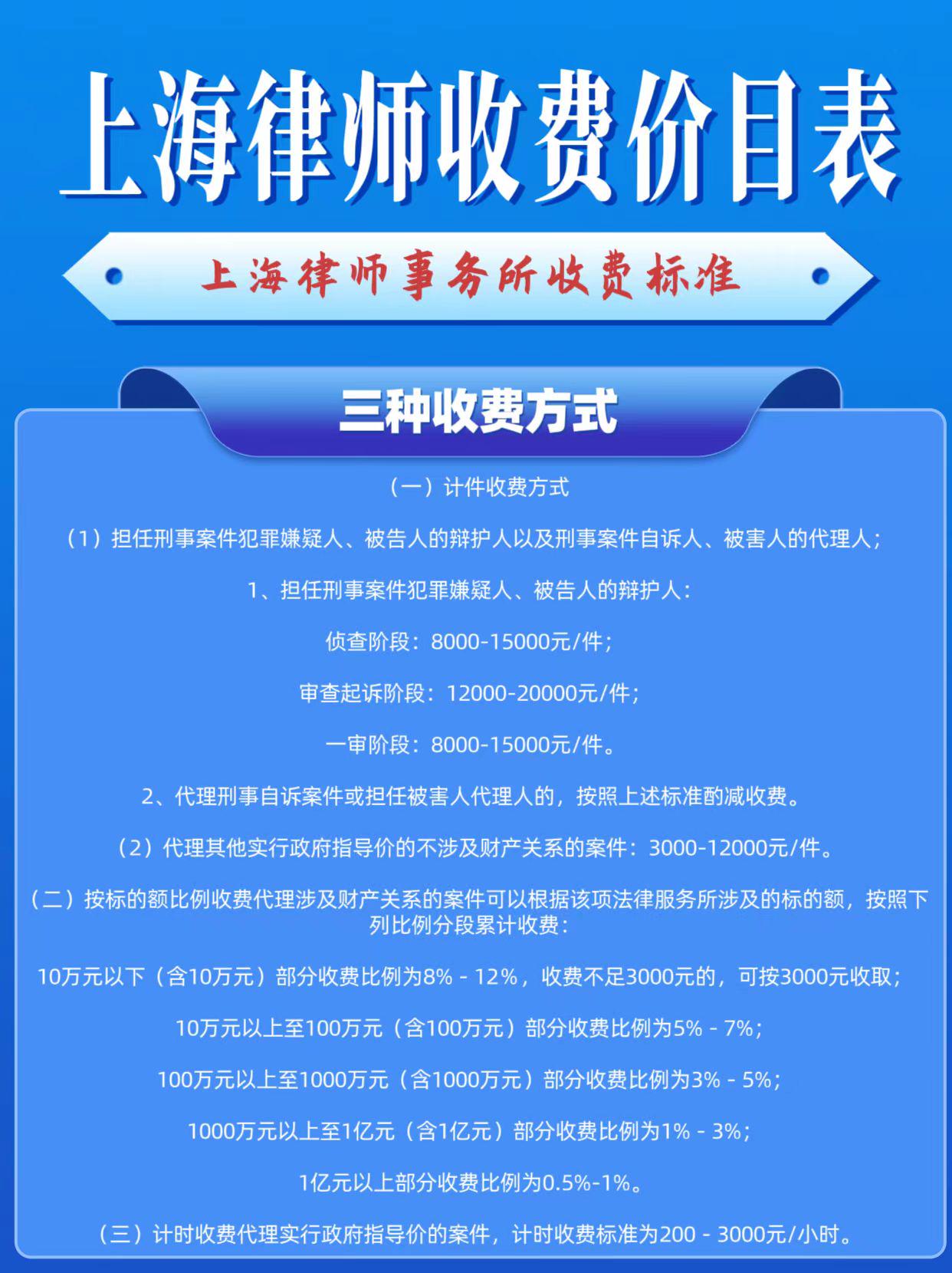 行政专业律师收费标准