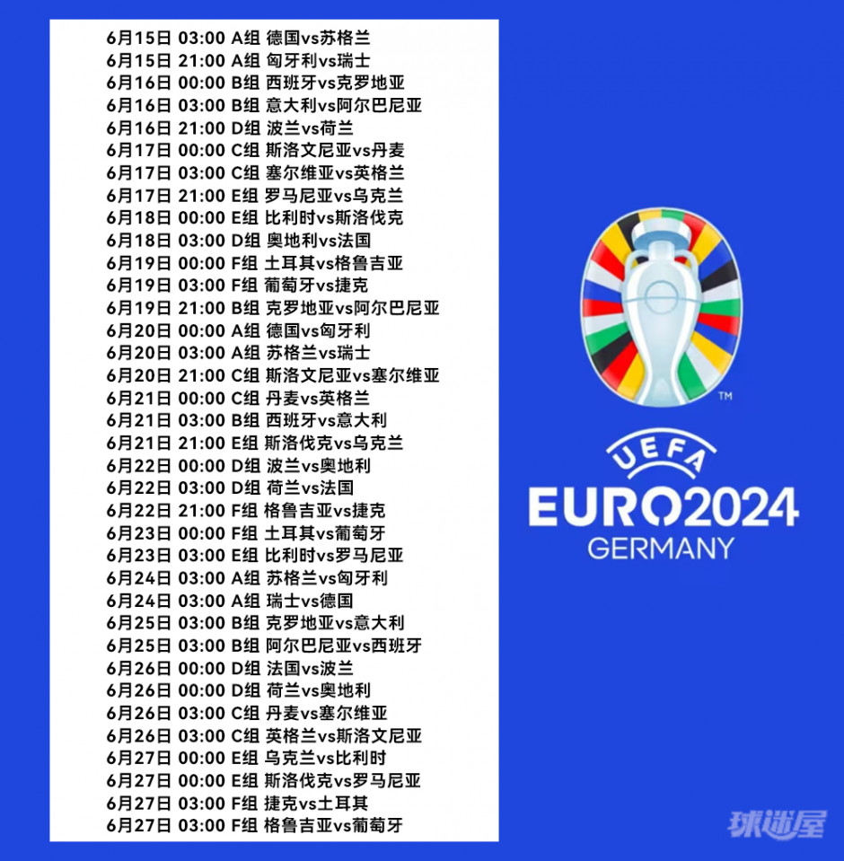 2024欧洲杯赛程表_2024欧洲杯小组赛赛程_欧洲世界杯赛程表最新图片大全