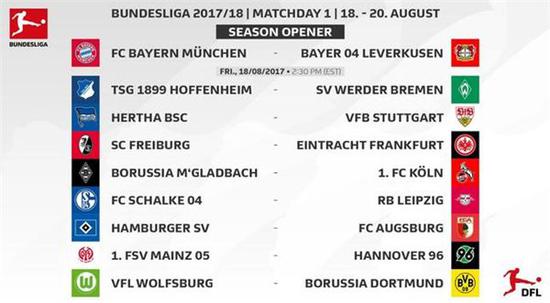 德甲联赛时间表格大揭秘！跨年度赛程及首轮安排不容错过