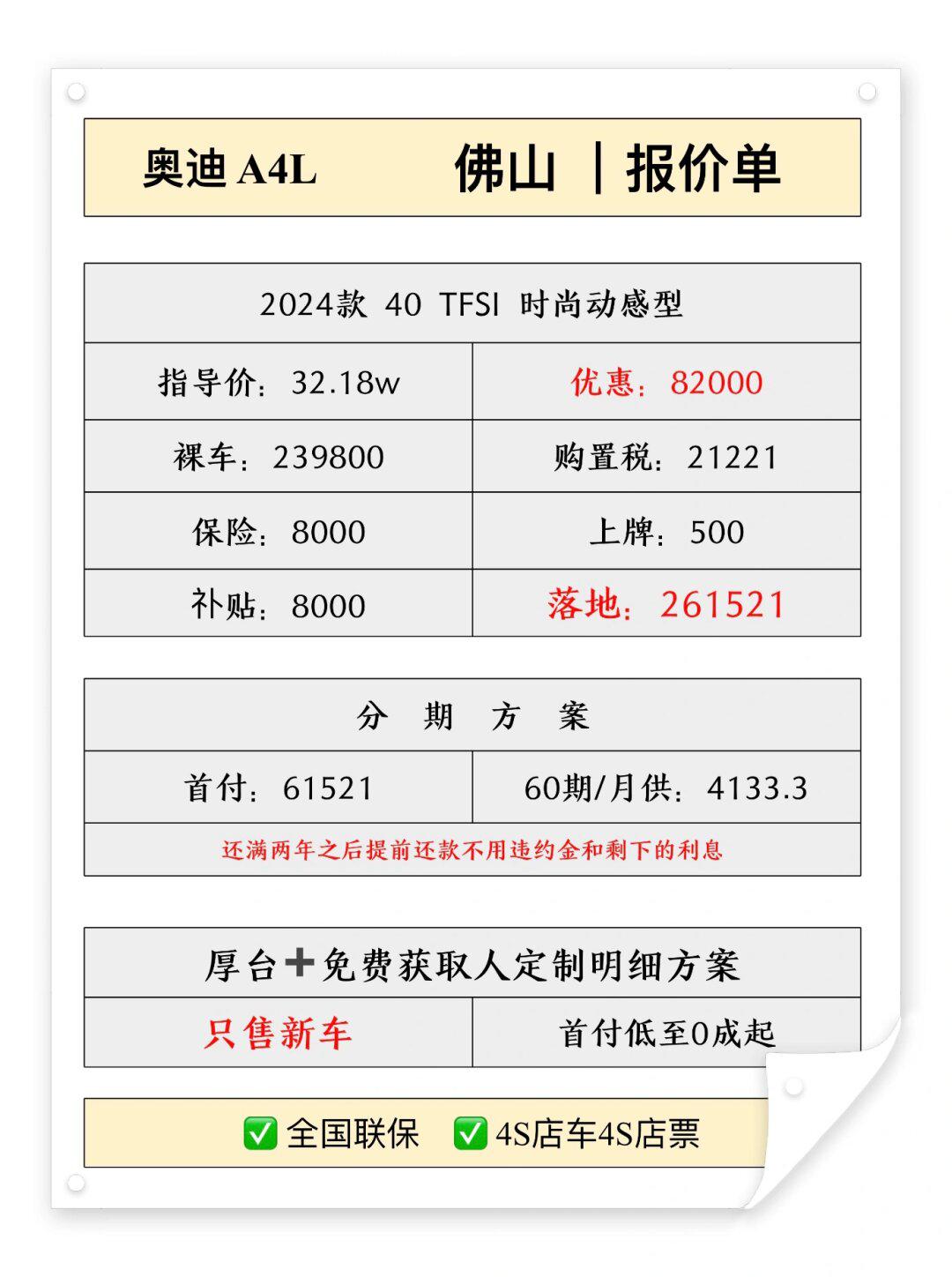 奥迪a4l提车价格_值得买吗？