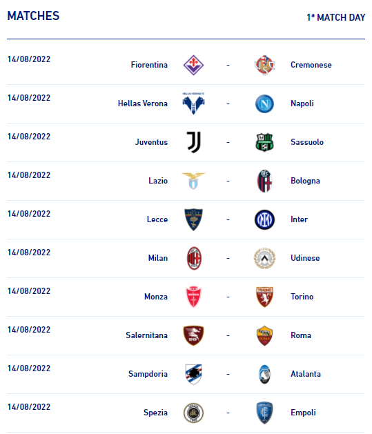 火速围观！今日意甲具体赛程安排新鲜出炉
