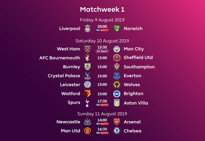 英超官方公布第9-10轮赛程，因转播需求部分比赛时间有变动