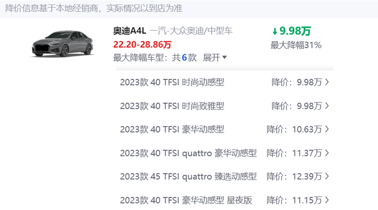 奥迪a42025款落地价是多少?各地区真实行情揭秘 奥迪a42025款落地价是多少?各地区真实行情揭秘