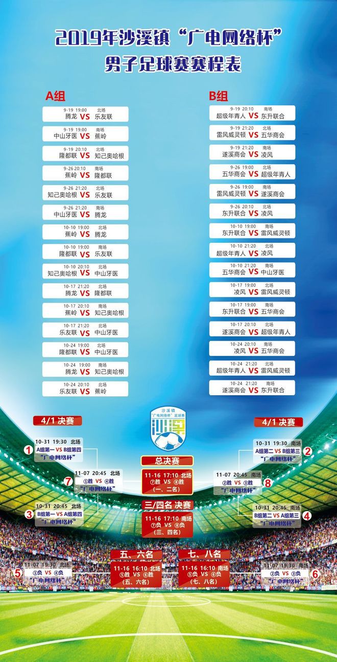 足球比赛赛程表格模板，超实用