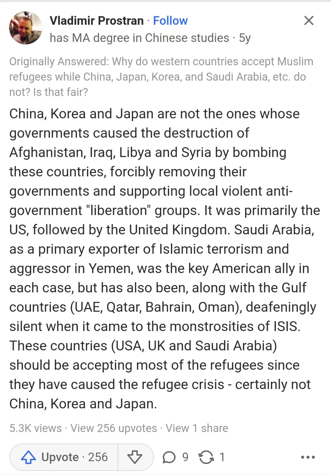 中国对待难民的政策