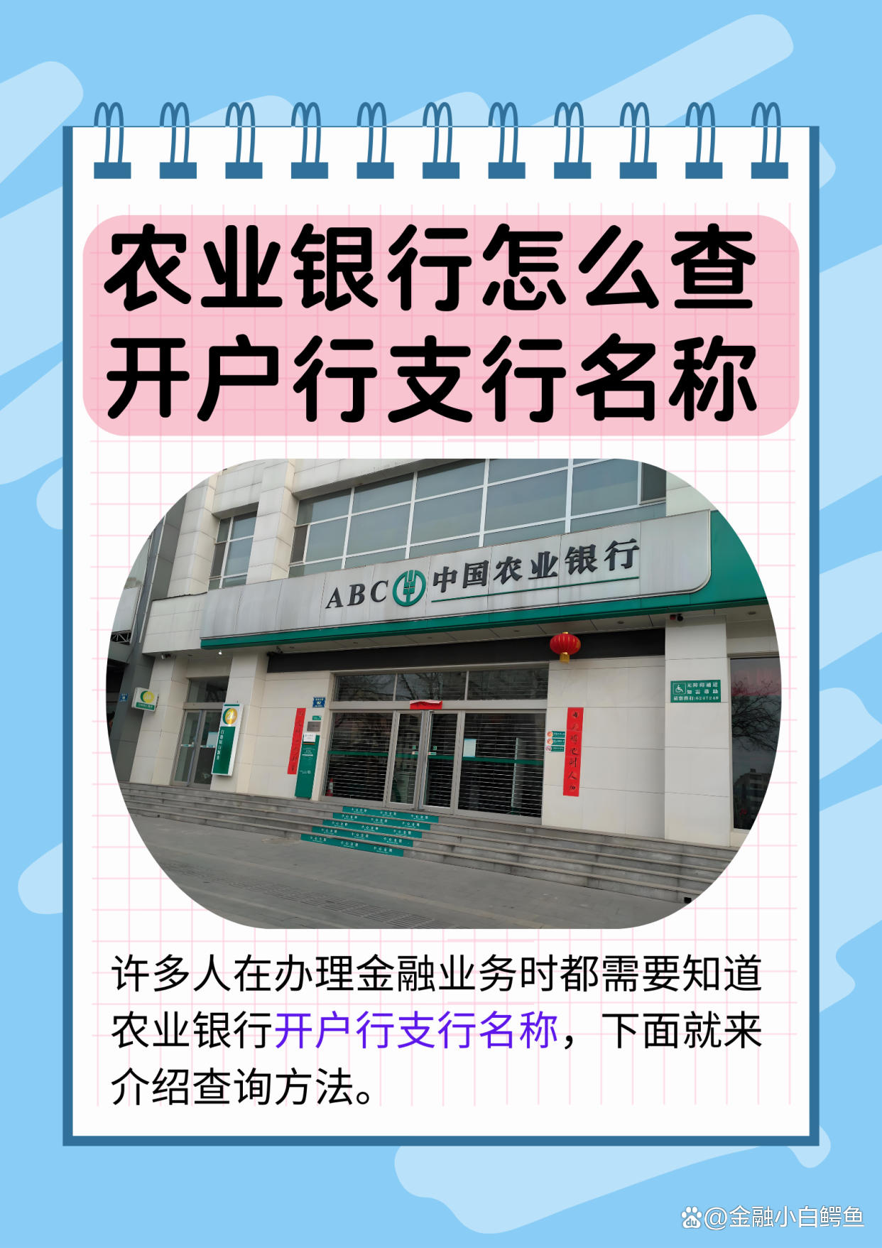 农业银行卡所属支行查询，有妙招