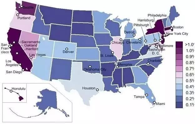 在美国生活的550万华人，他们都聚集在哪些城市？2025年分布图出炉