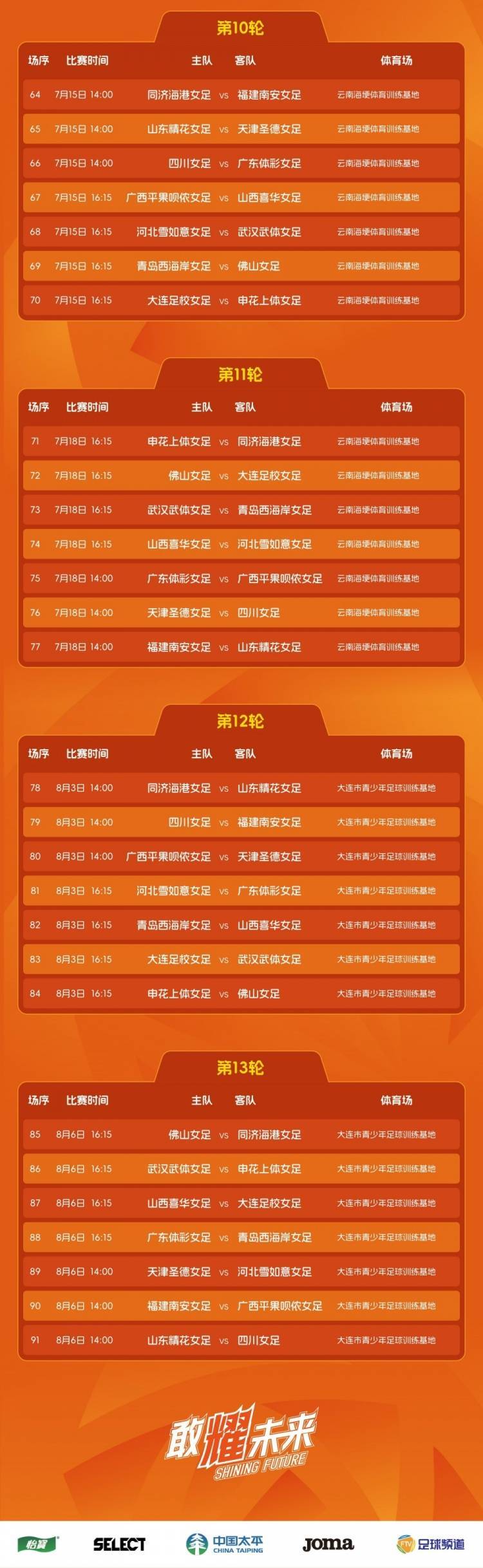 足球比赛赛程表格模板，免费分享