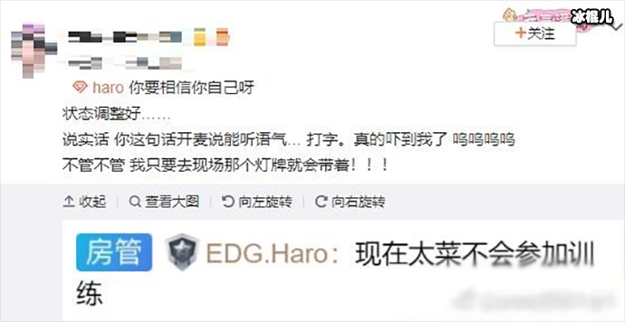 haro直言自己不参加训练赛