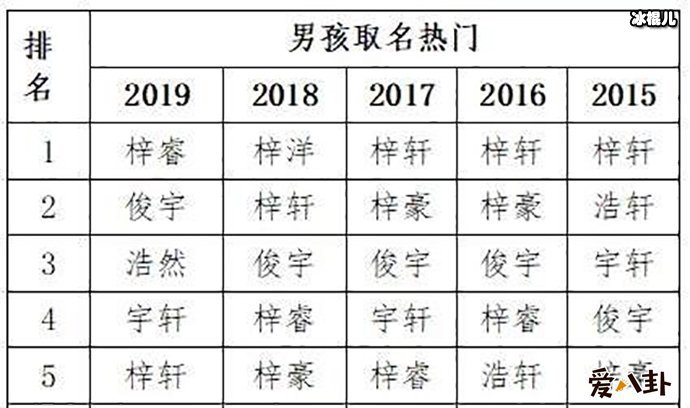 新生儿爆款名字名单