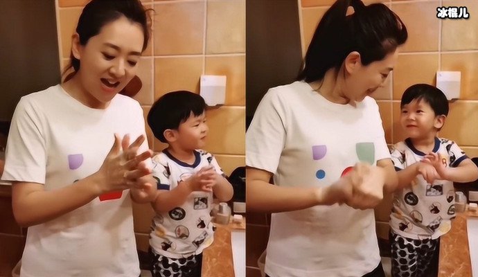 月亮姐姐与儿子的互动