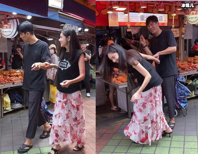 秋瓷炫于晓光逛菜市场被偶遇