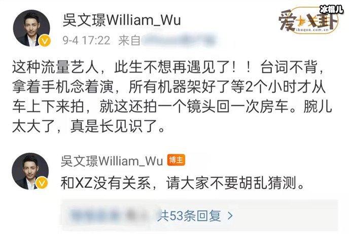 吴文璟发文斥流量艺人