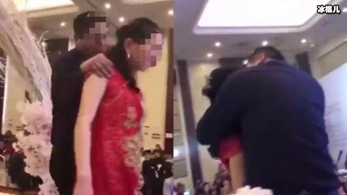 盐城公公婚礼中强吻新娘