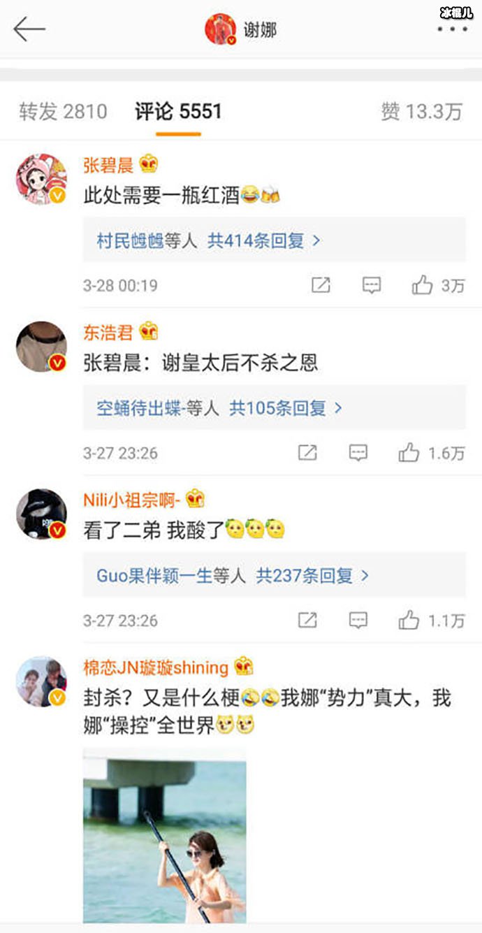 网友评论谢娜微博