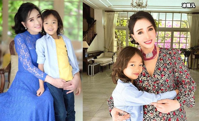 亚芭诗拉与孙儿合影