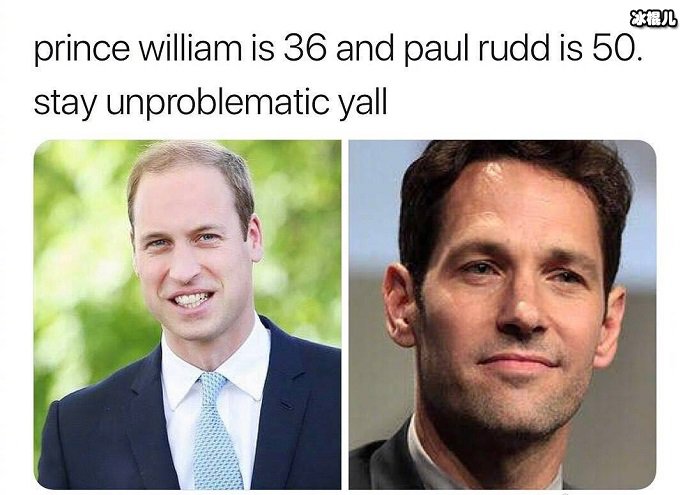 威廉王子和蚁人保罗对比照