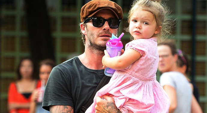 小七与父亲贝克汉姆