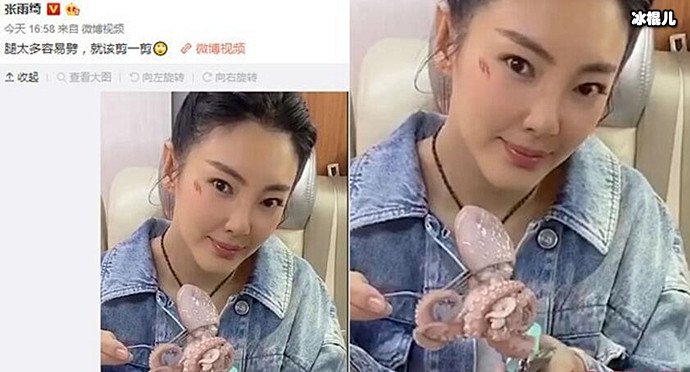 张雨绮晒剪八爪鱼视频