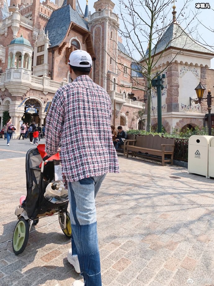 陈赫推着婴儿车