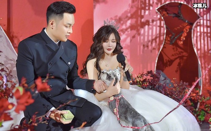 韩安冉和老公婚纱照