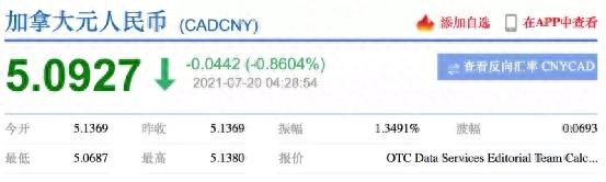加元 汇率_加元兑人民币汇率下跌_加元兑美元汇率新低