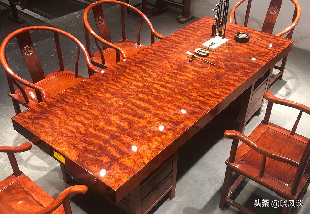 实木大板桌_巴花大板桌_巴花大板什么纹路最贵